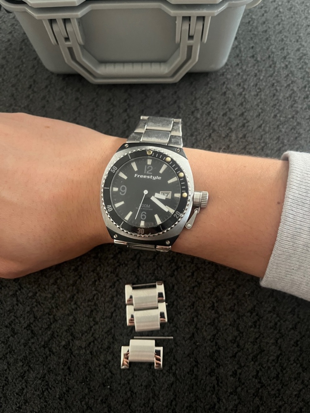 Men’s Silver Freestyle Watch with Watch Box